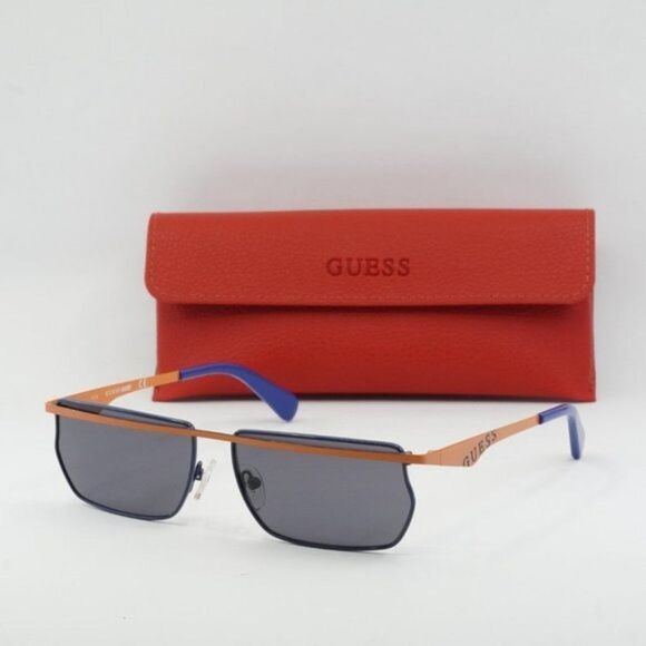 NEW GUESS GU8208 42A SHINY ORANGE/SMOKE SUNGLASSES - Picture 3 of 8